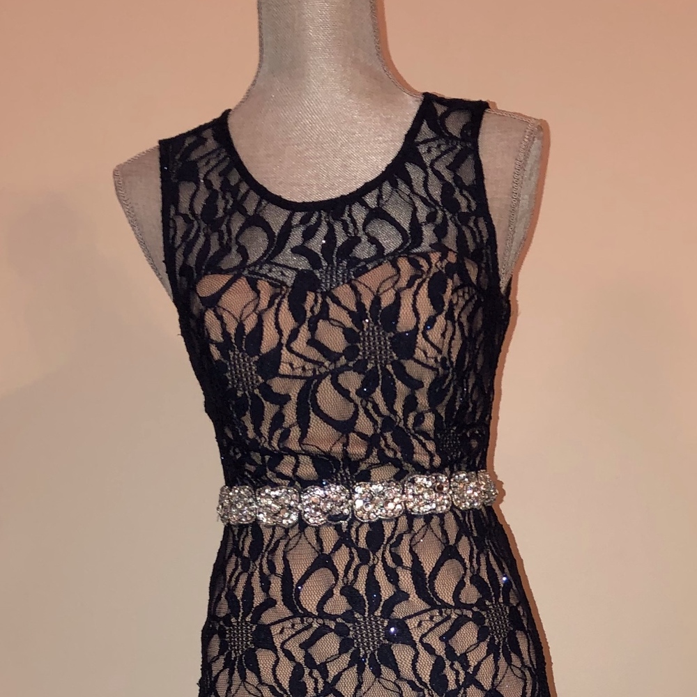 High Neck Lace Long Dress